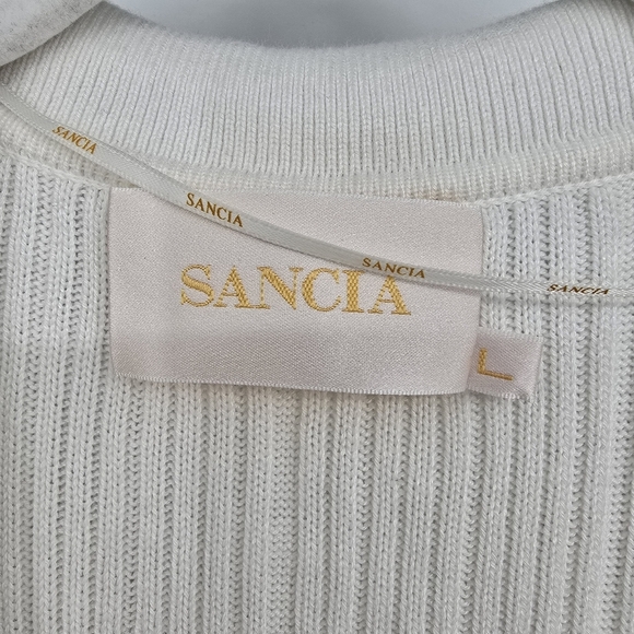 Sancia Amalie Knit Midi Dress in Sandstone balloom sleeves revolve large - Picture 4 of 7